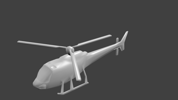 Low poly helicopter model 3D model