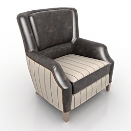 Armchair Andrew Martin Chelsea Chair Ticking Fudge 3d model