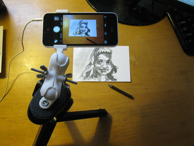 Ball joint phone mount with tripod mount