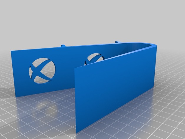 3D Dual XBOX Controller stand with drilled logo model