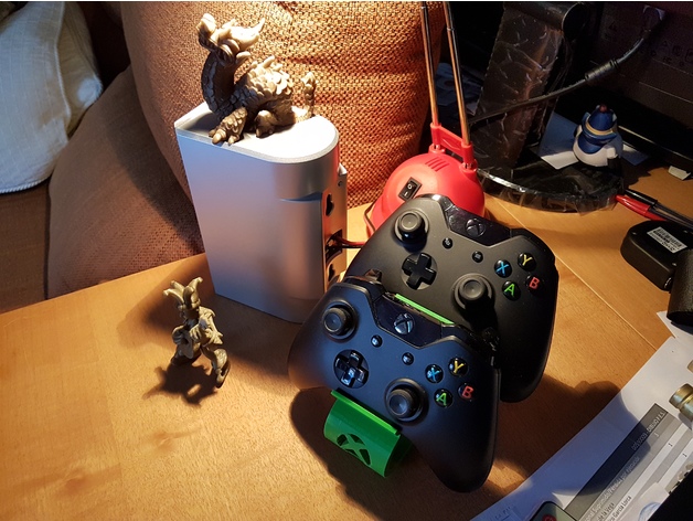 Dual XBOX Controller stand with drilled logo
