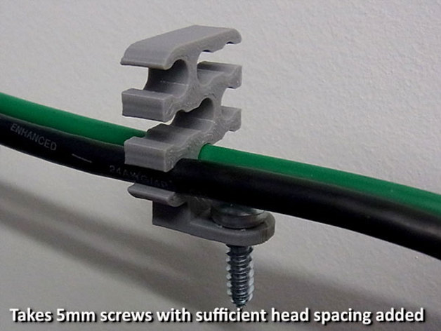 3D Ethernet Cable Runners - Screw Mount Type model