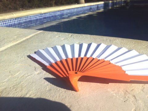 Hand-held foldable fan 3D model