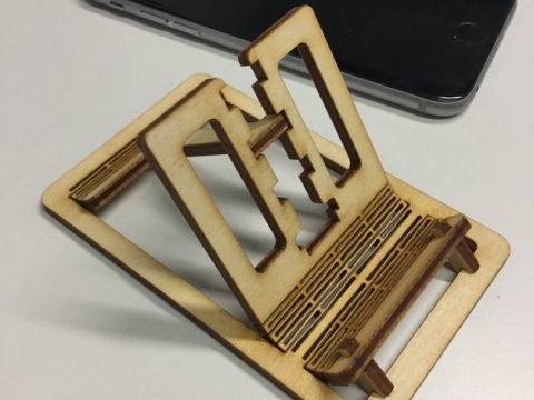 Laser cut living hinge phone stand 3D model