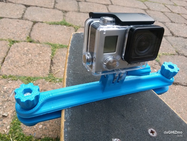 3D Longboard clamp for GoPro camera model