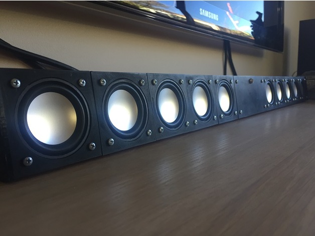 Modular 3D printable Sound Bar / Center Speaker 3D model