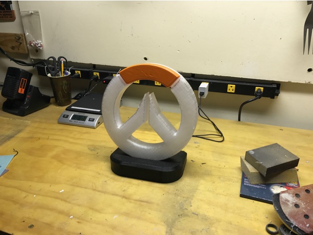 3D Overwatch Logo Stand LED Edition model
