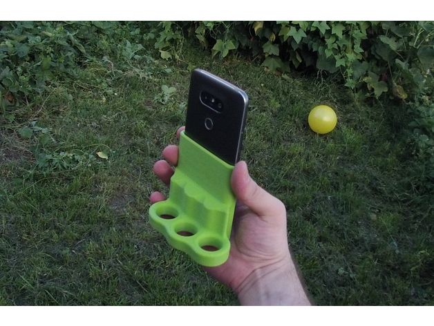 3D Phone brass-knuckles style horizontal hand mount model