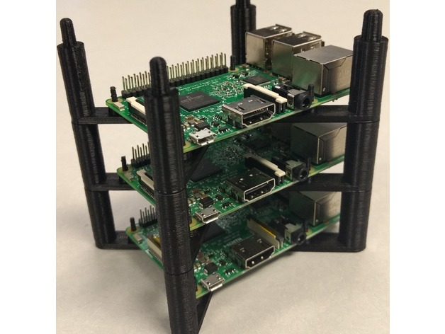 3D Raspberry Pi Stacking Tray model