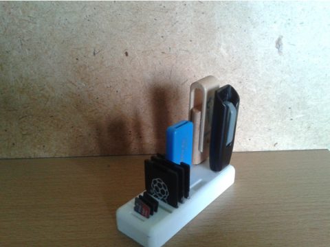 USB and SD organiser 3D model