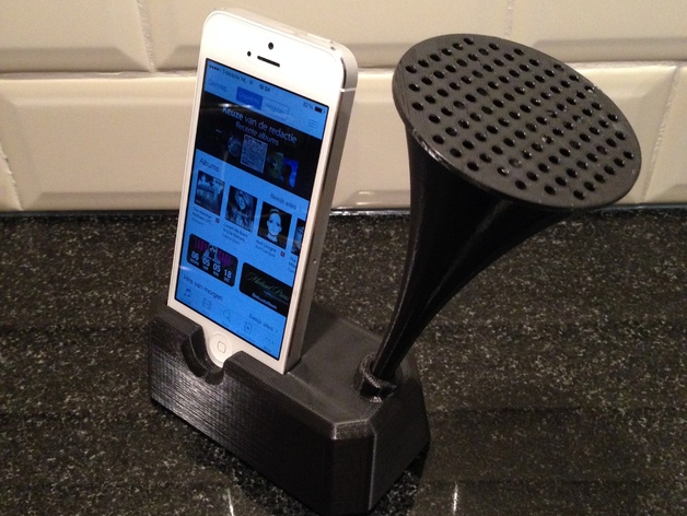 Iphone 4, 4S, 5 and 5S stand with speaker / horn