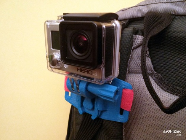 3D Backpack Shoulder attachment for GoPro camera model
