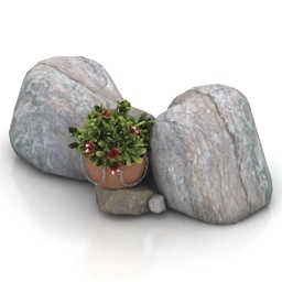 Flower stone decor 3d model