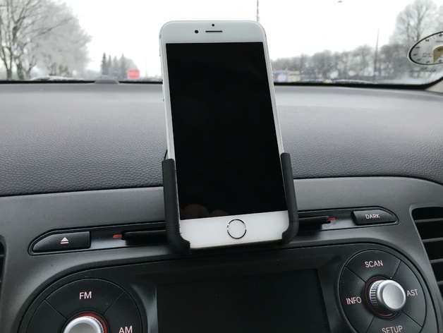 Iphone 6+6S car holder - CD mount - DownloadFree3D.com.