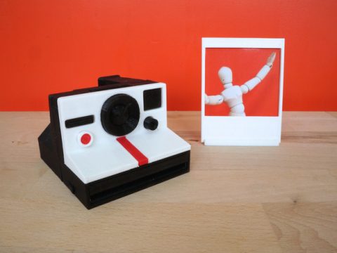 Minature Polaroid Camera with Instagram Picture Frame 3D model