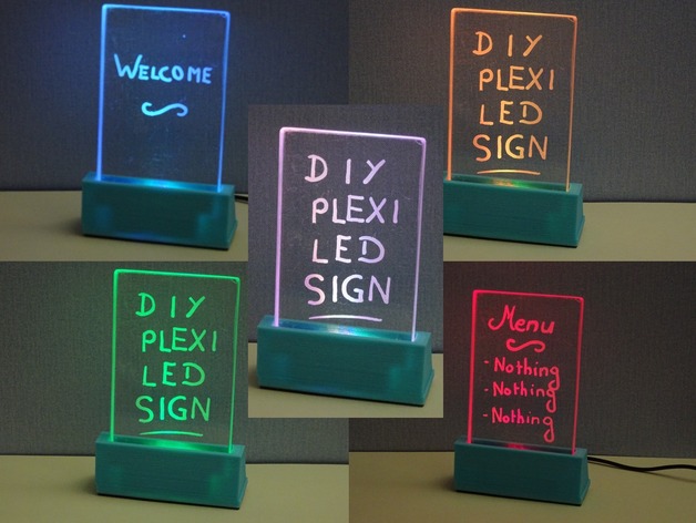 Plexiglas LED sign 3D model