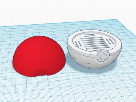 Pokemon Pokeball - SD Card Holder 3D model