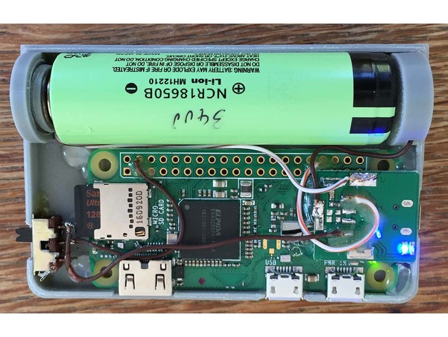 Raspberry Pi Zero W portable 18650 case - media player / streamer