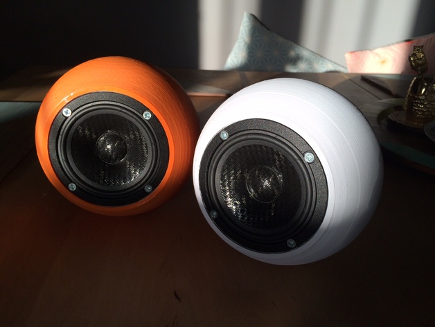 Spherical speaker with integrated wall mount 3D model