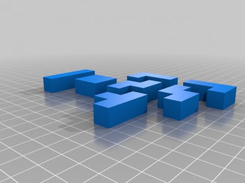 Tetris Blocks 10mm 3D model
