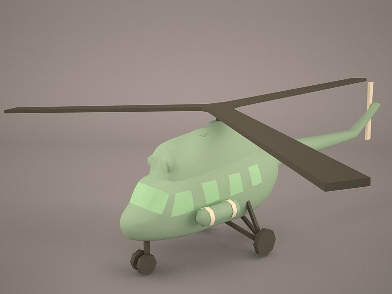 Cartoon Attack Helicopter 3D model
