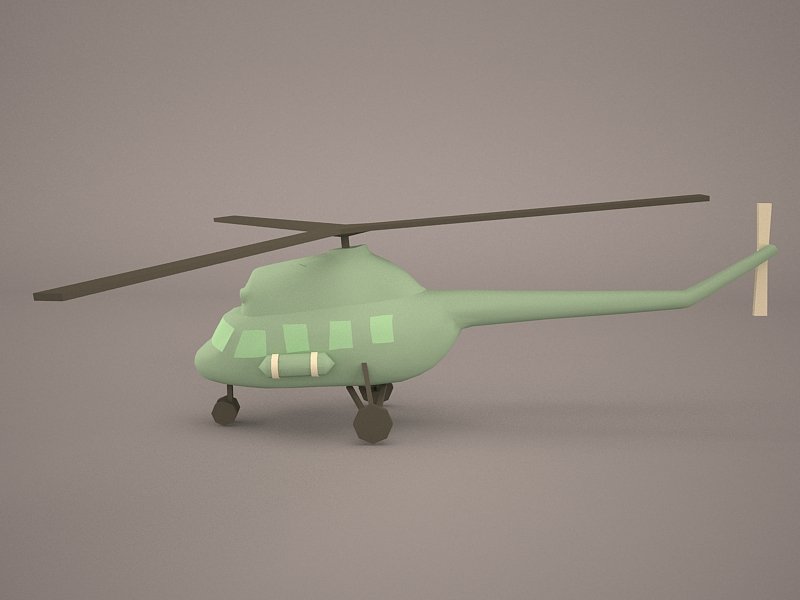 3D Cartoon Attack Helicopter model