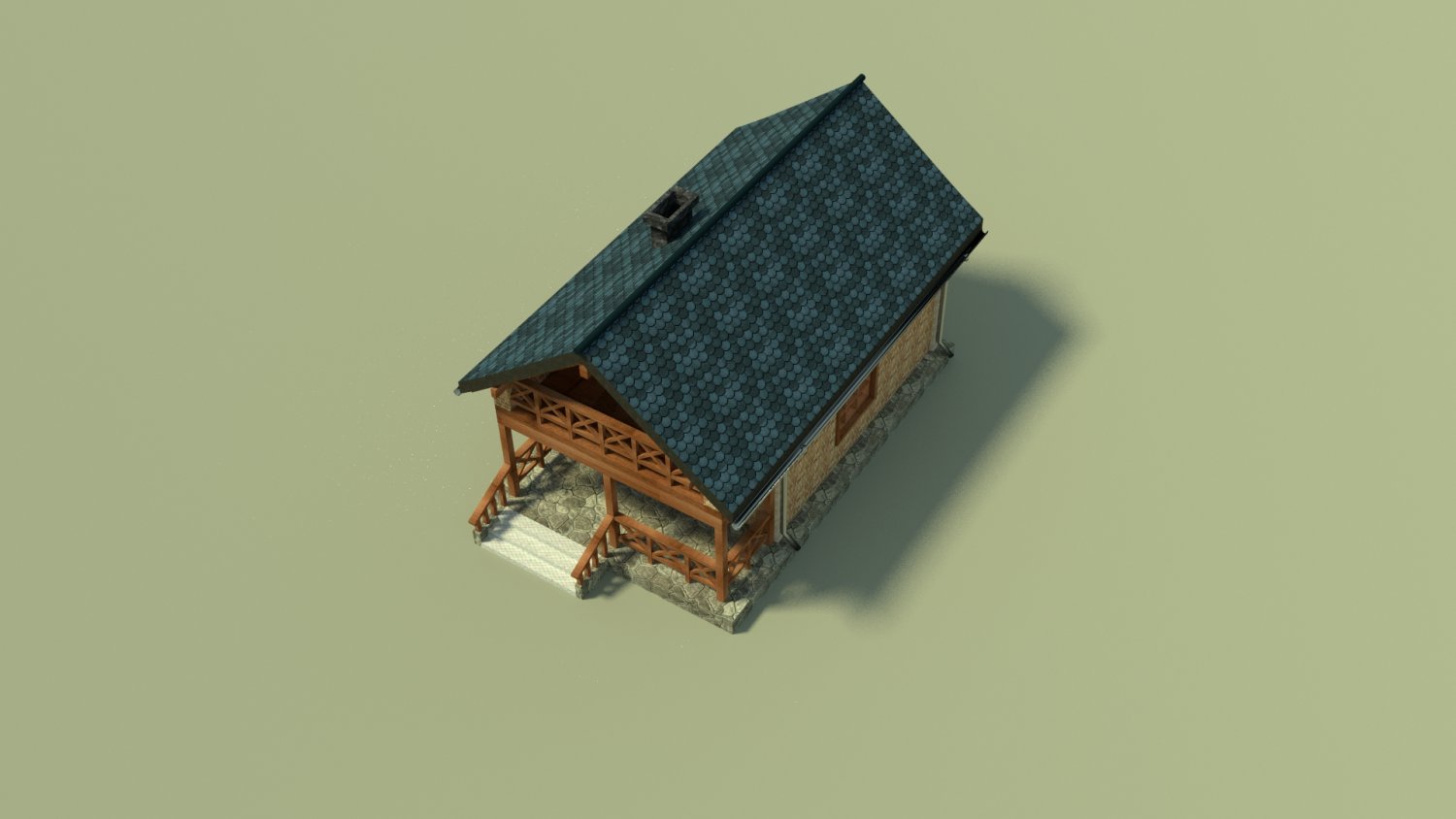 3D Collection of houses with interior decoration model