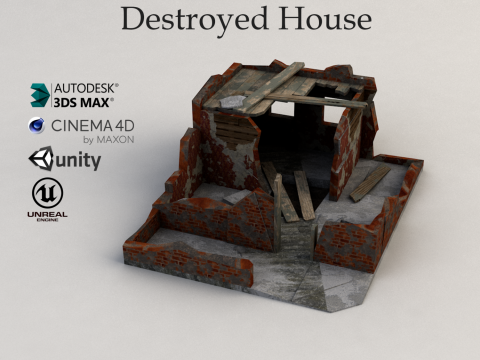 Destroyed house 3D model