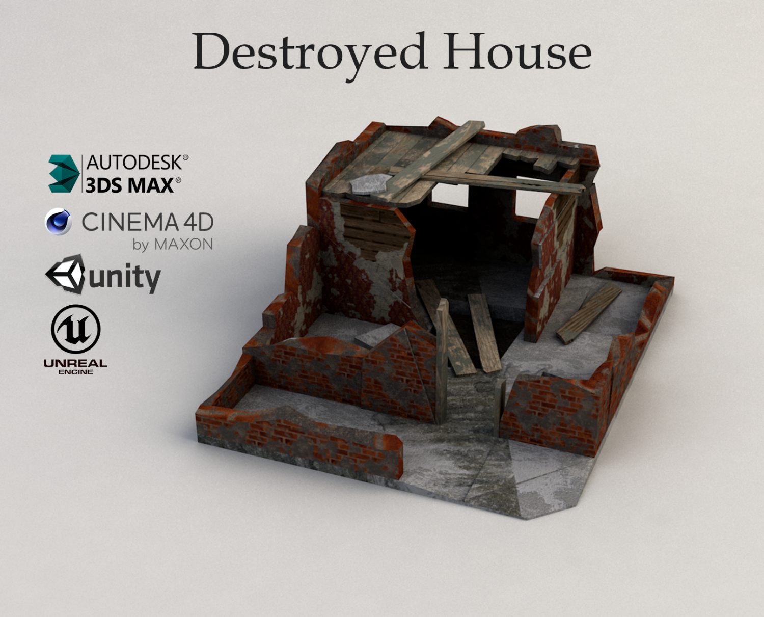Destroyed house 3D model