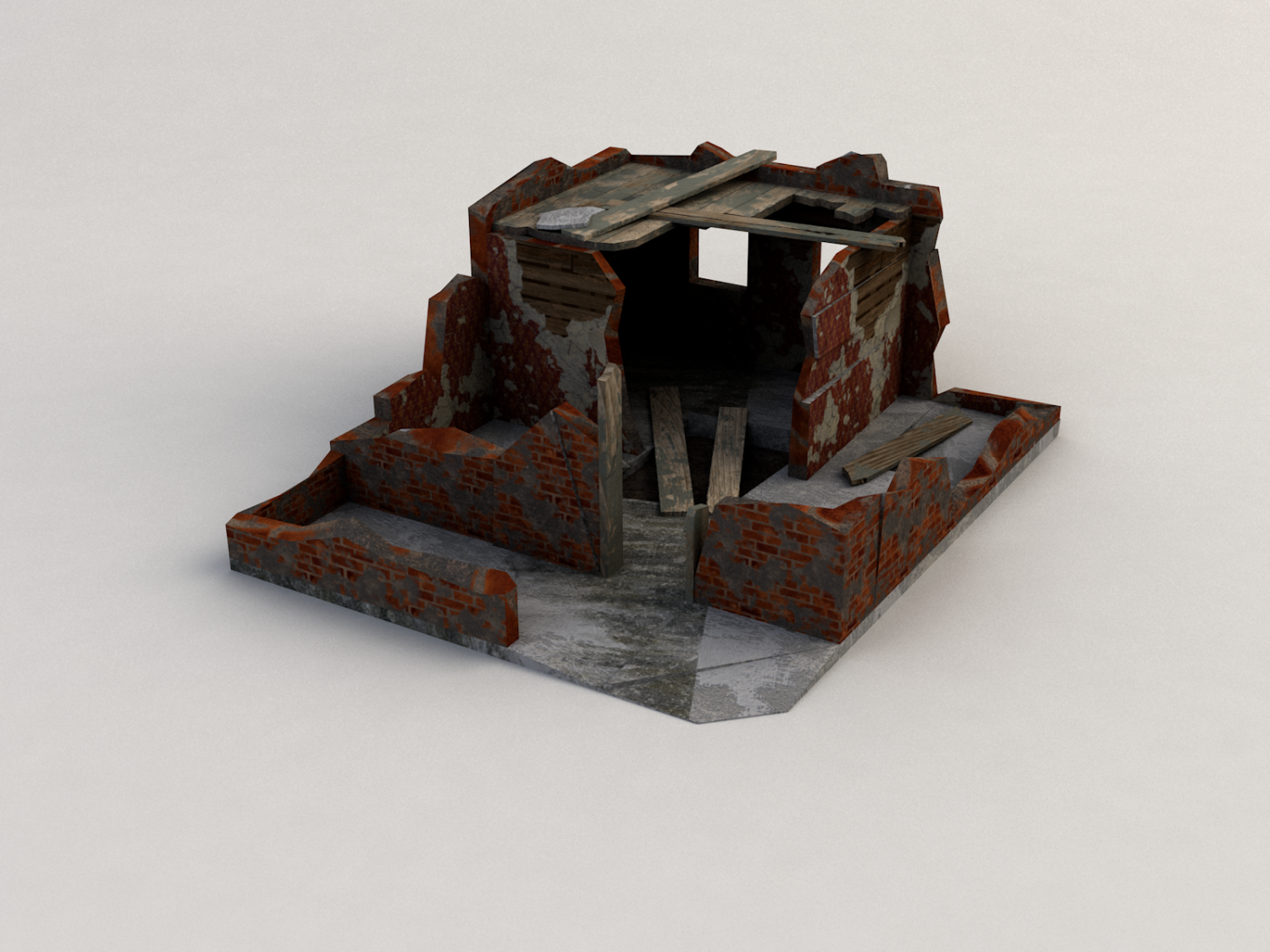3D Destroyed house model