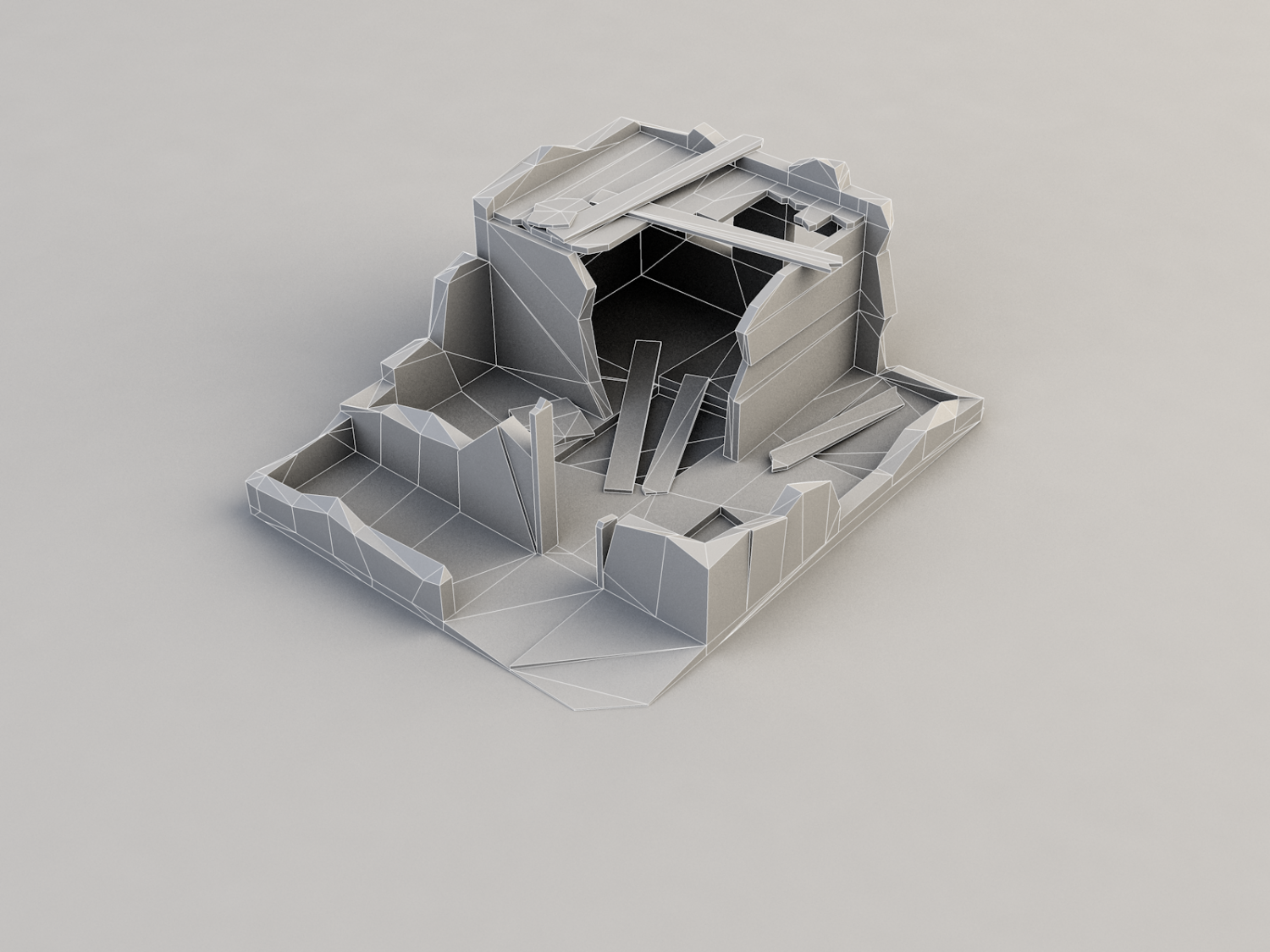 Destroyed house Free 3D models