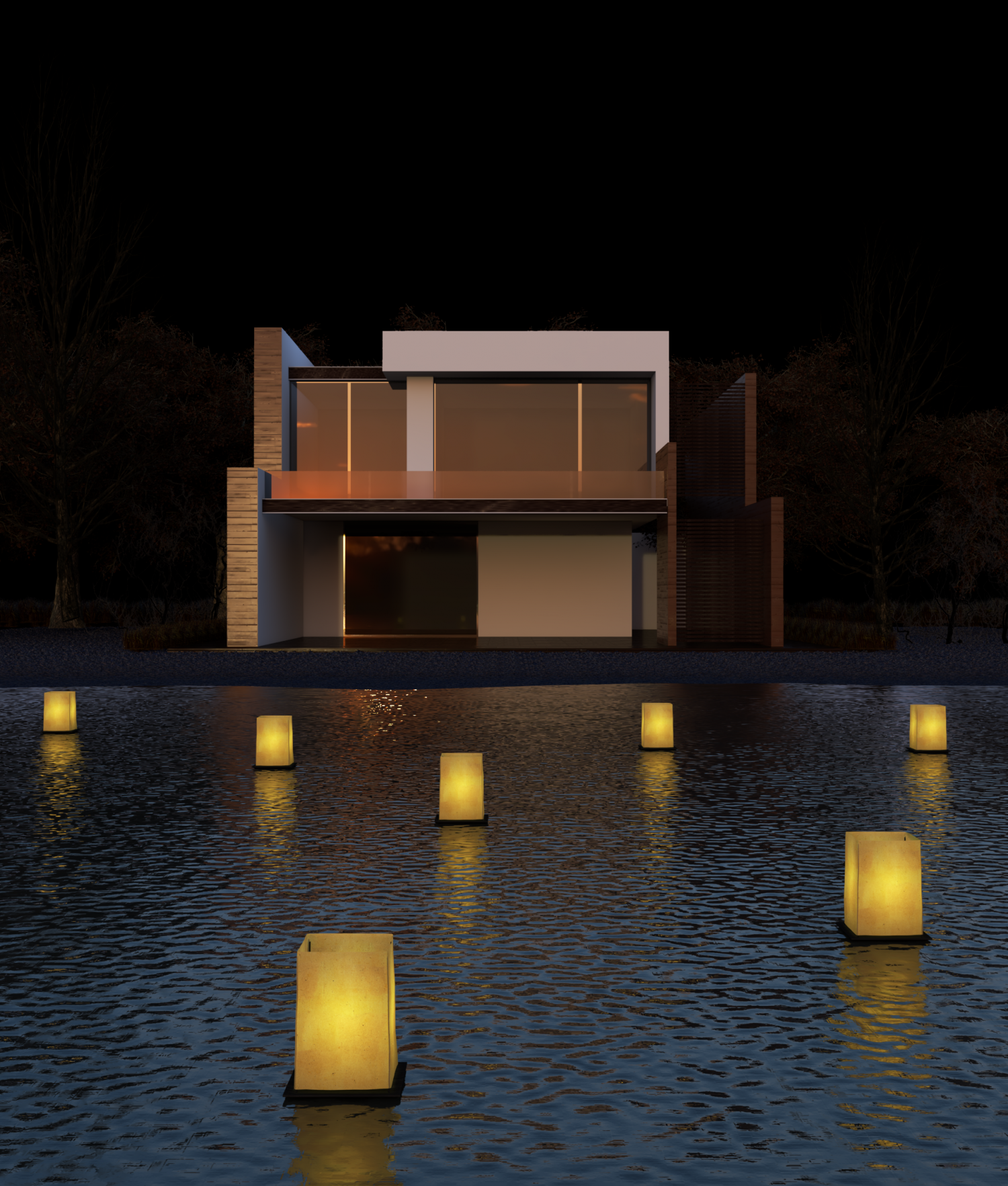 3D HOUSE IN LAKE model
