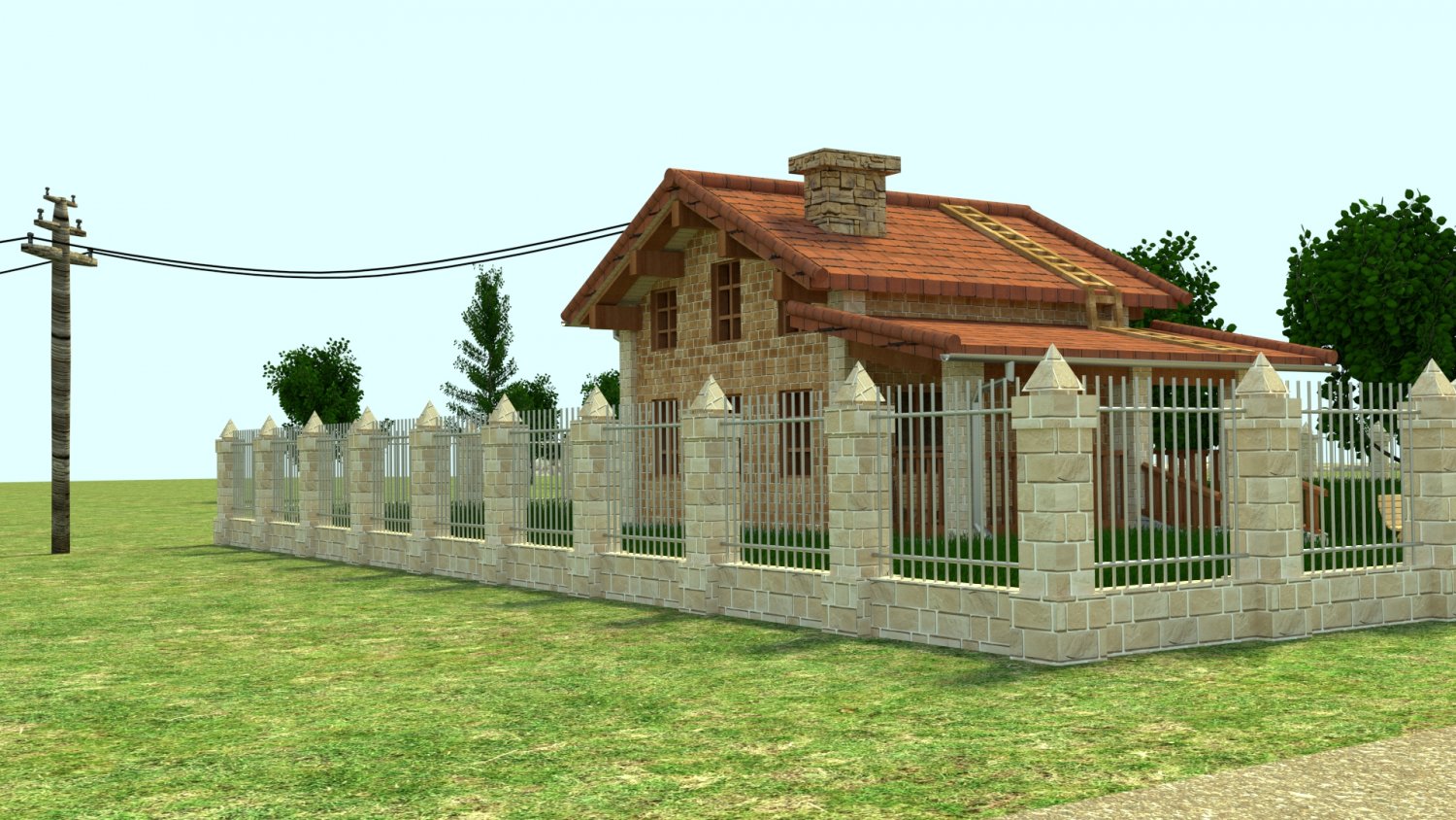 3D House in the mountains model