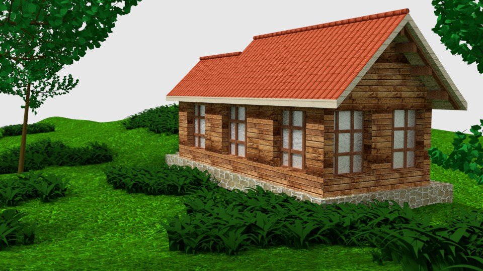 3D House in the woods model