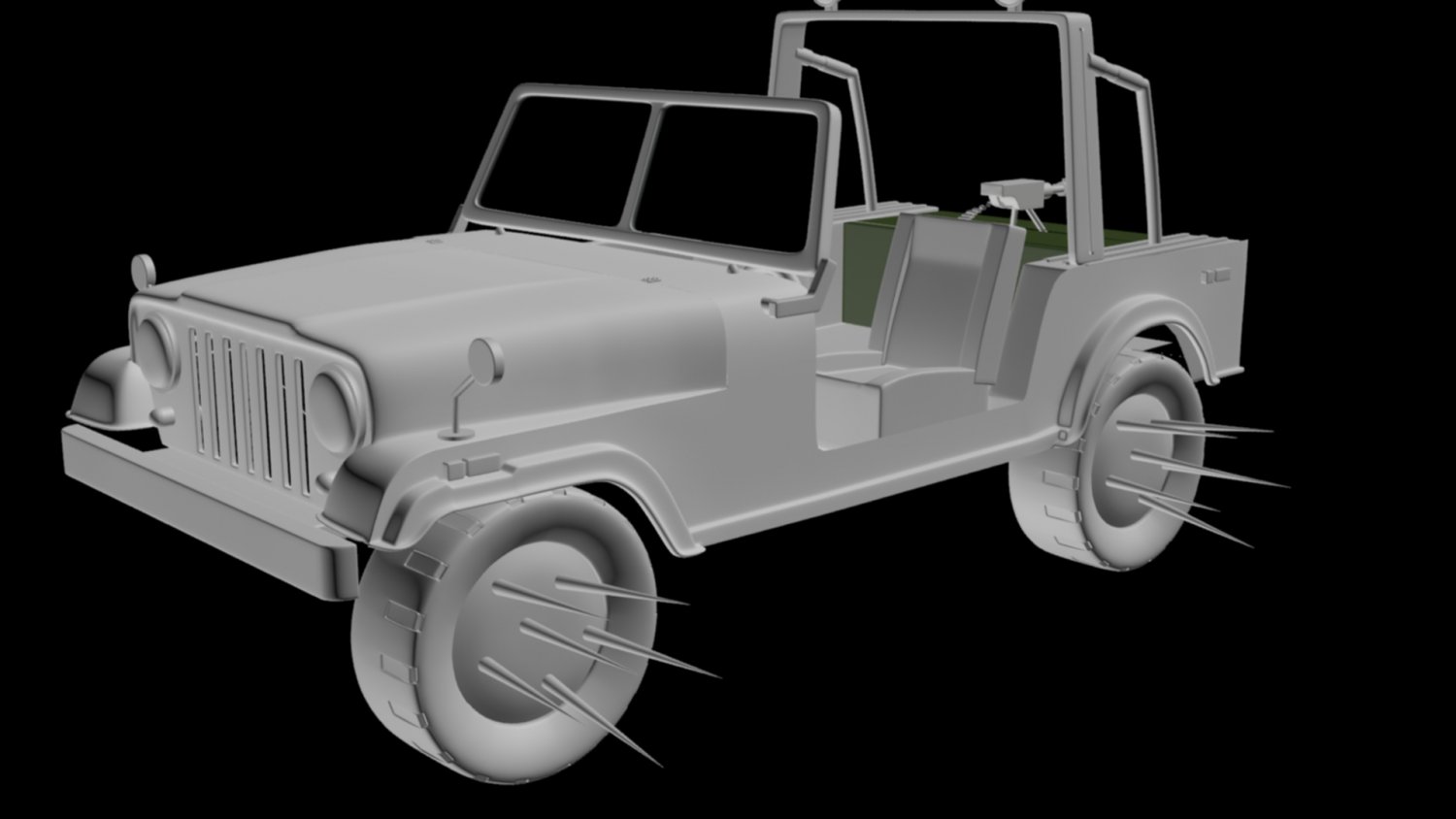 Jeep CJ-7 Army Apocaliptic 3D model