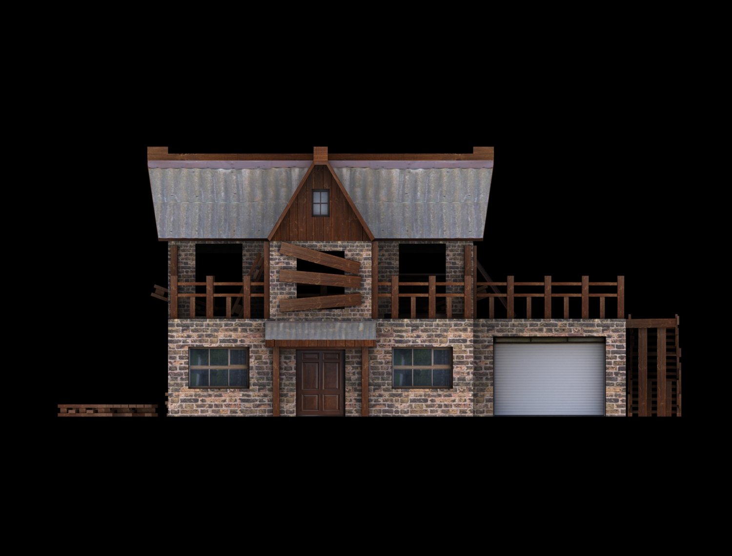 3D Low Poly Building Collection model