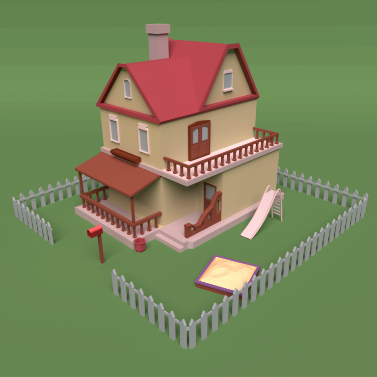 Low-Poly House - DownloadFree3D.com