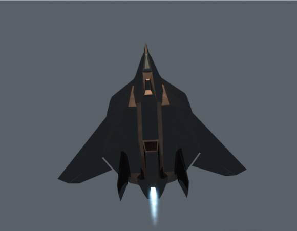 Low poly Stealth Plane  3D model
