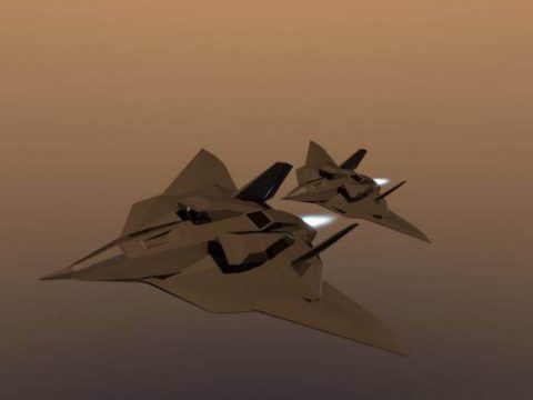 3D Low poly Stealth Plane model