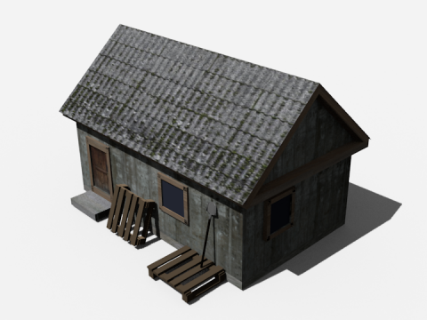 Lowpoly barn 3D model