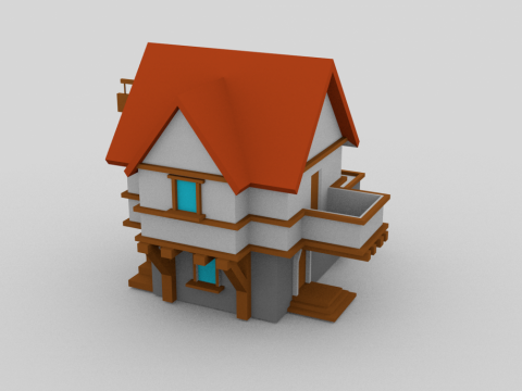 3D Medieval house model