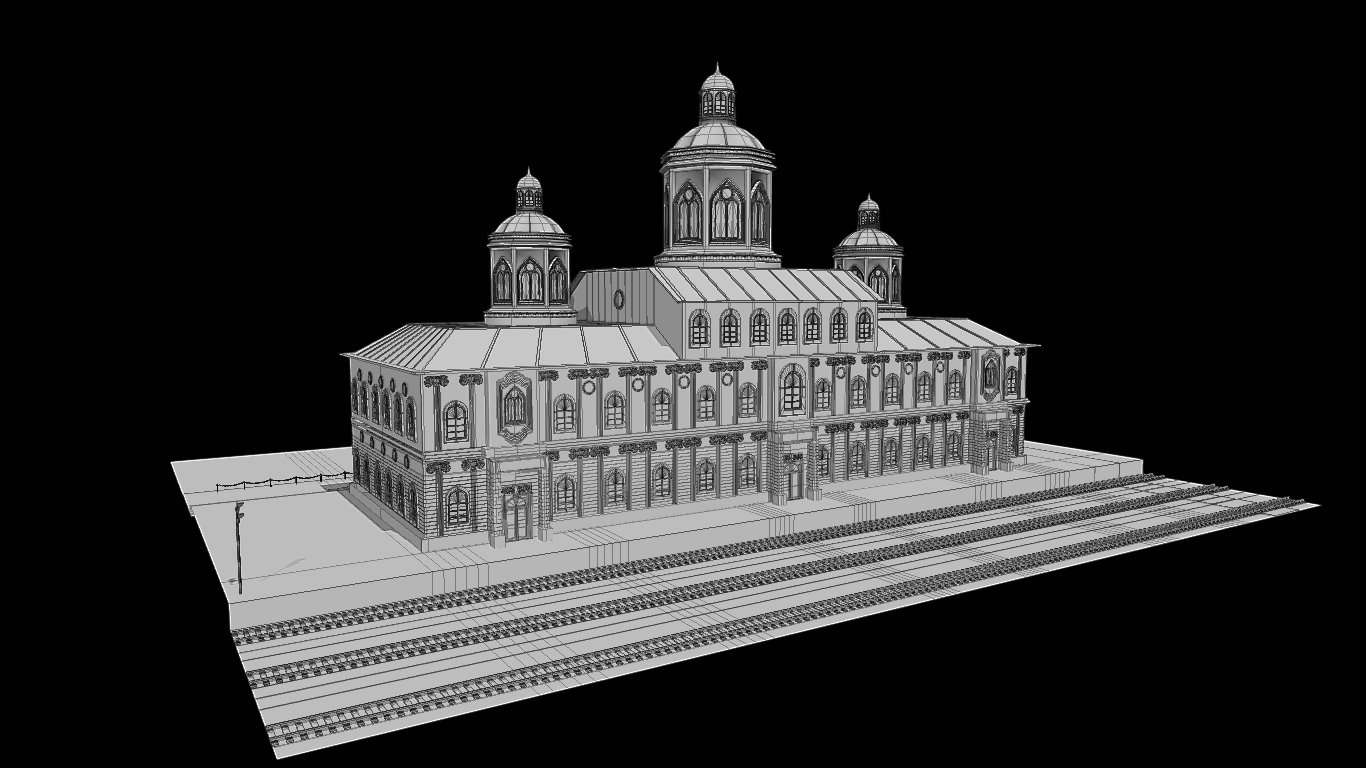 Railway station 3D model