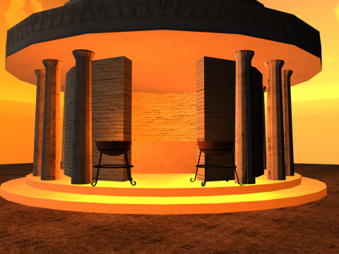 Tholos Temple Low Poly 3D model