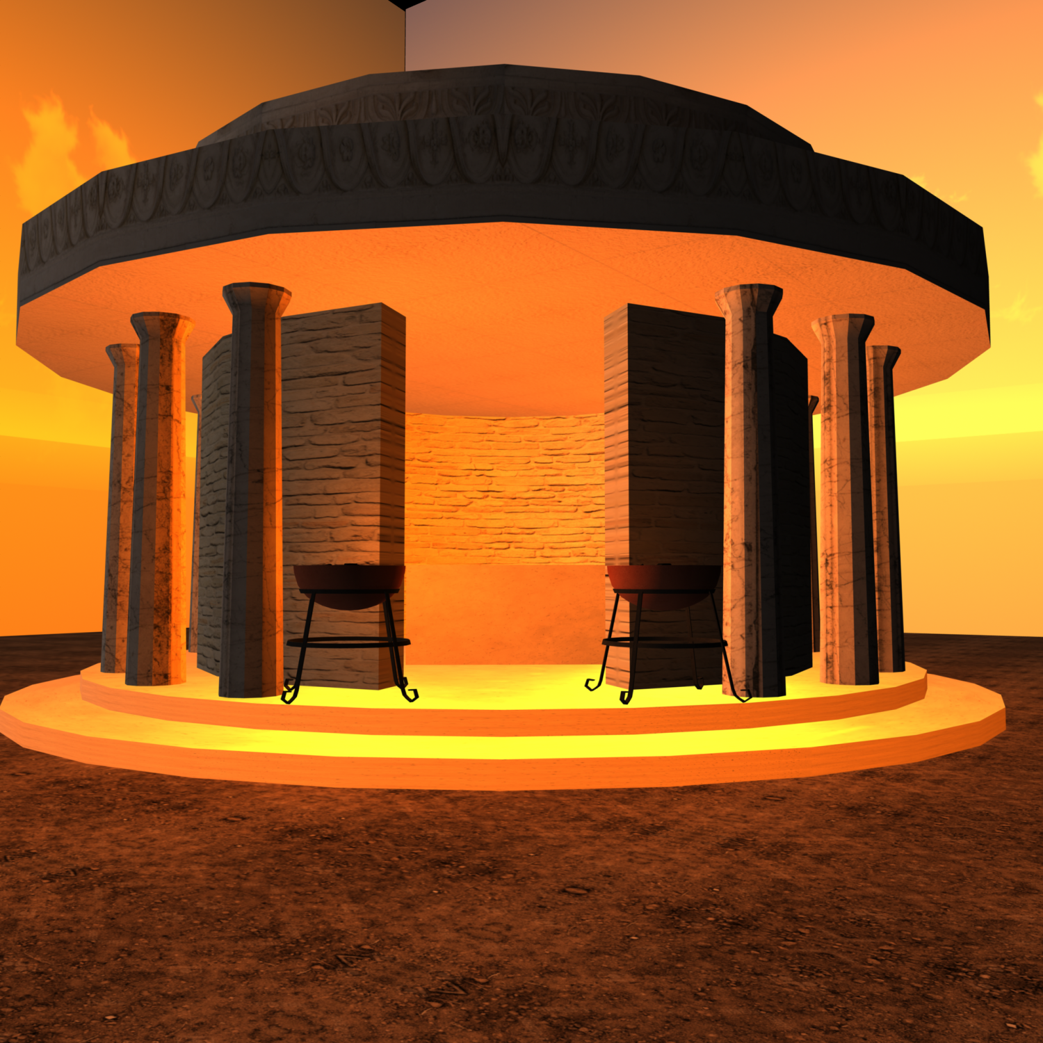 Tholos Temple Low Poly 3D model