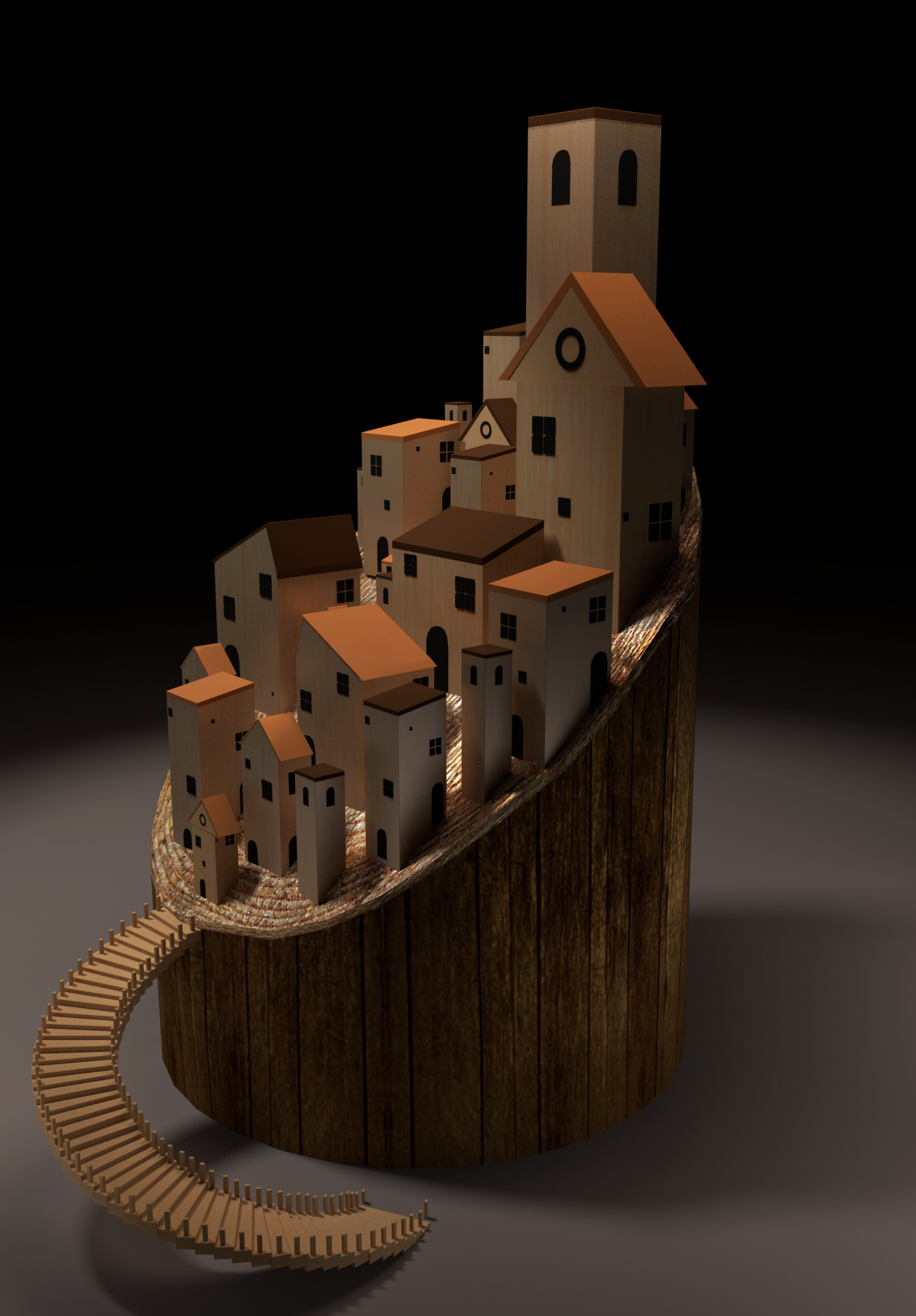 Woden houses 3D model
