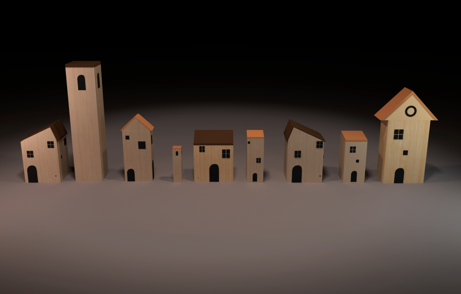 3D Woden houses model