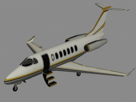 Lowpoly private Jet plane 3D model