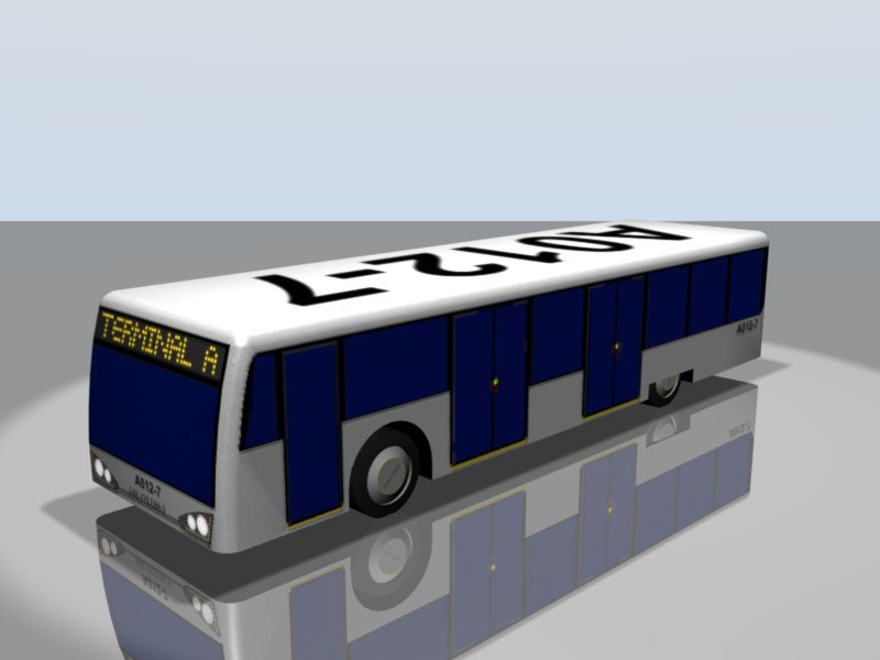 3D Airport Shuttle bus model