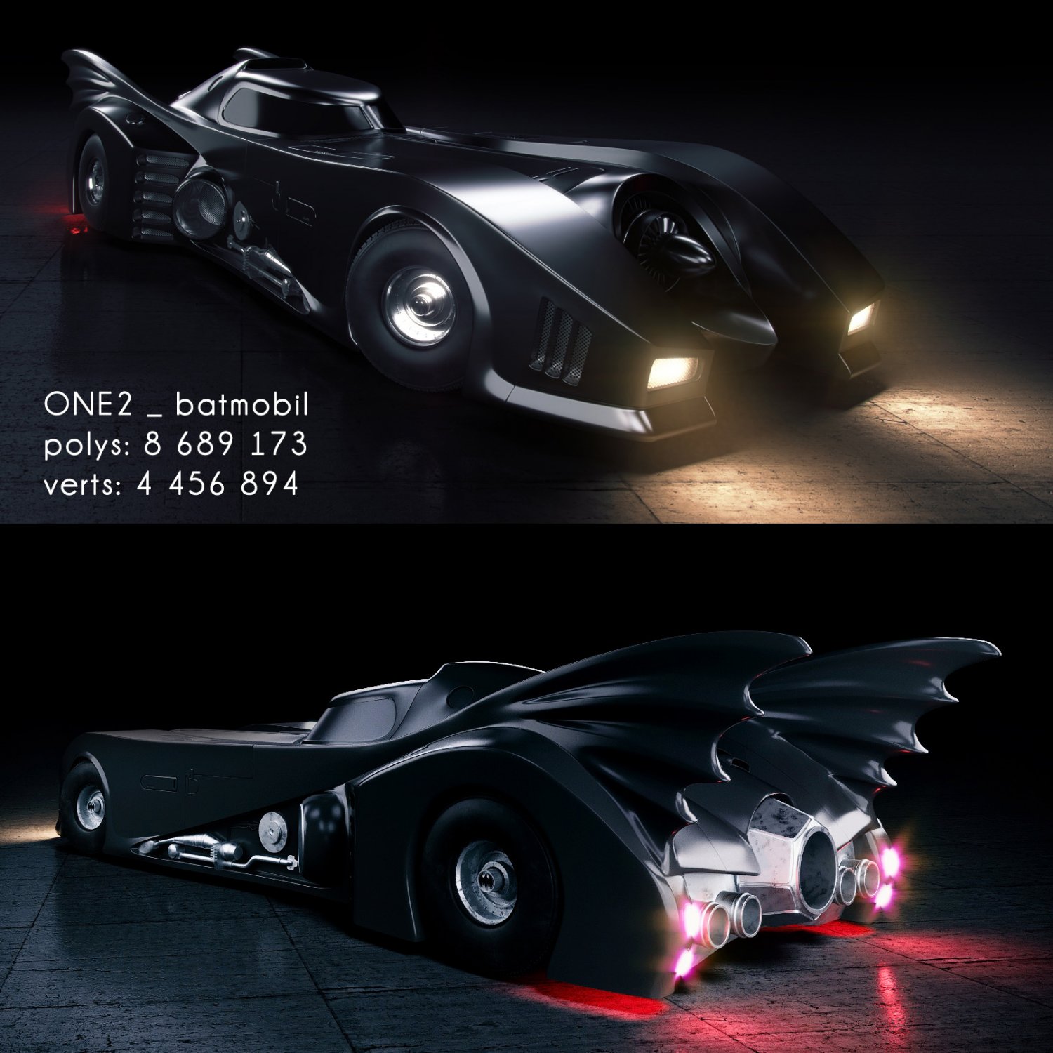 3D Batmobil 1989 model