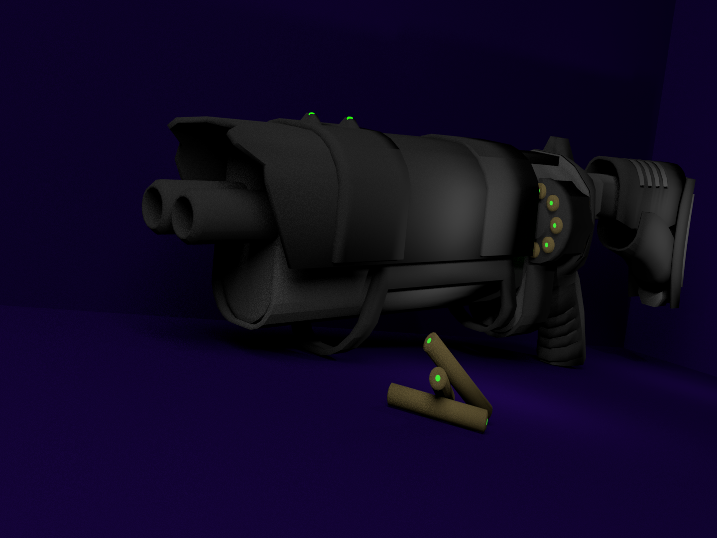 Double-barreled weapon RAPS-90 3D model